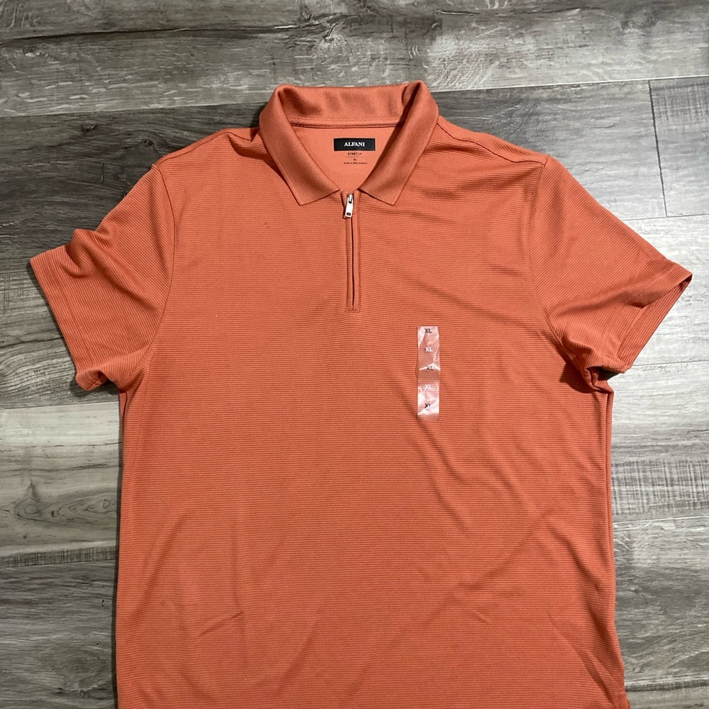Alfani Orange Alfani Mens  Shirt Classic Style